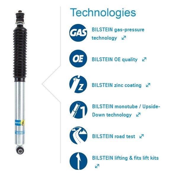 Bilstein B8 5100 Front Rear Shocks For 2005-2016 F-250 / F-350 Super Duty Trucks