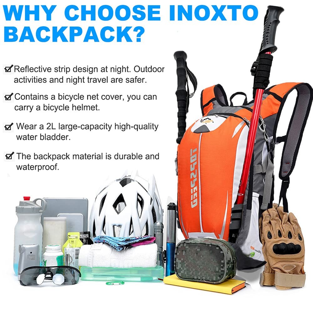 INOXTO Hydration Pack Backpack，18L Hydration Pack Lightweight Water Backpack ...