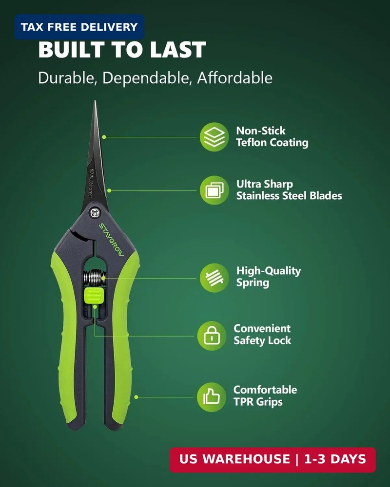 2pcs 6.5" Pruning Shears for Gardening, Ultra Sharp Garden Scissors for Precise