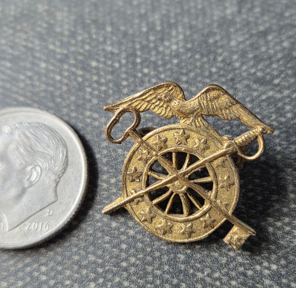 WWI US Army Quartermaster Pins Key Sabre Eagle Reversed