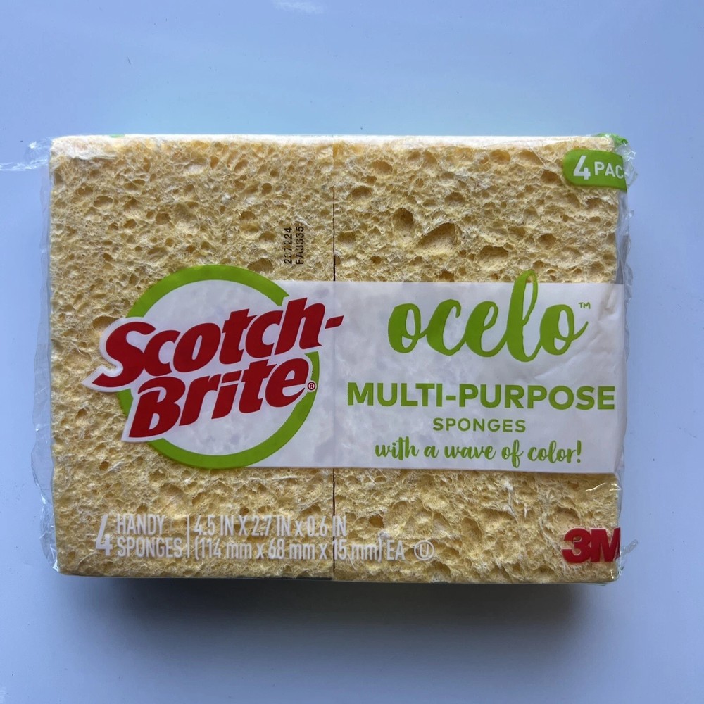 Scotch Brite ocelo Handy Sponge, Assorted Colors, 4 Sponges