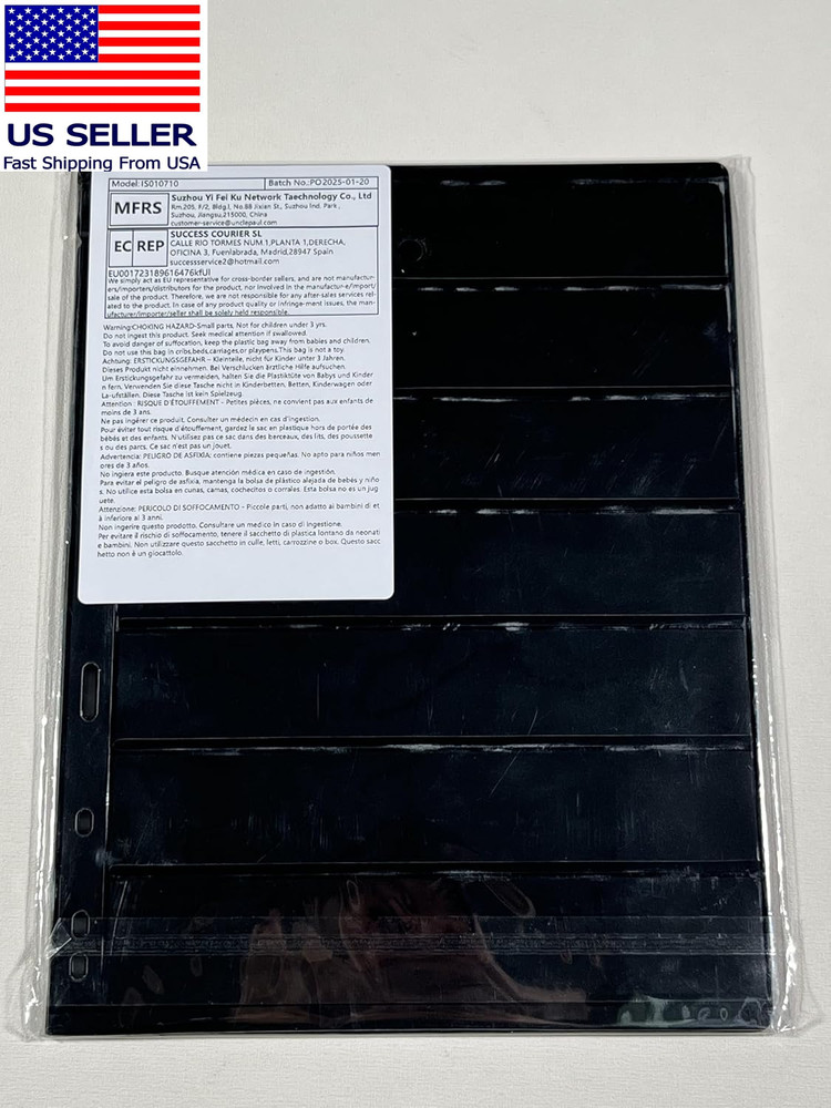 10 Sheets 20 Pages Postage Stamp Album Pages, 7 Pockets 7.7X 1.35In Stamp Collec