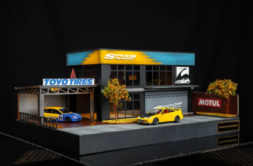 Spoon Garage Diorama with lights