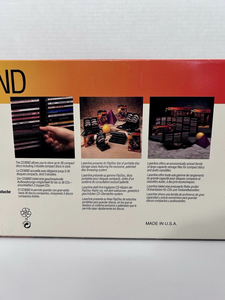 Vtg Laserline CD 36ND Wall Mountable Compact Disc Storage Rack, Stores 36 CDs