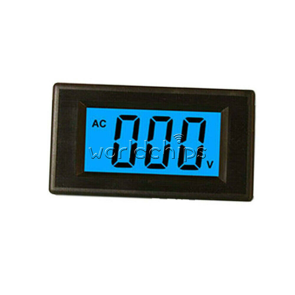 Blue Digital Voltmeter Panel 2/4 wire AC 0-500V LCD Alternating Voltage Meter