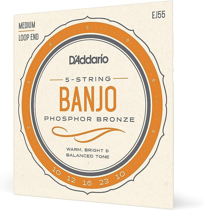 3 Sets D'Addario EJ55 5-String Phosphor Bronze Medium Banjo Strings