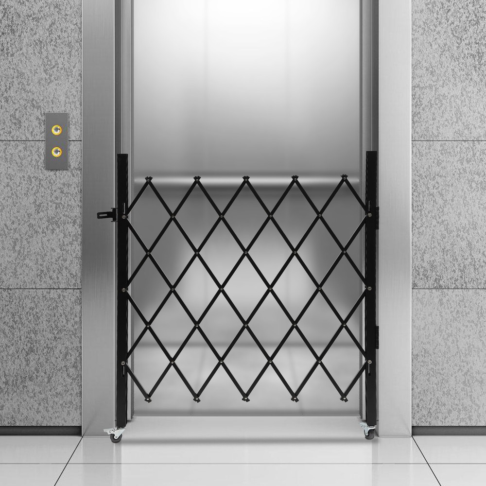 Rolling Barricade Security Gate Single Folding Doors Scissor Gate with Padlock