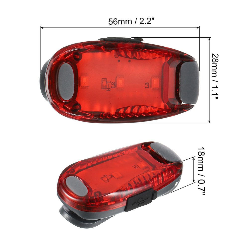 1 Pcs LED Strobe Light for Running with USB Cable, Red