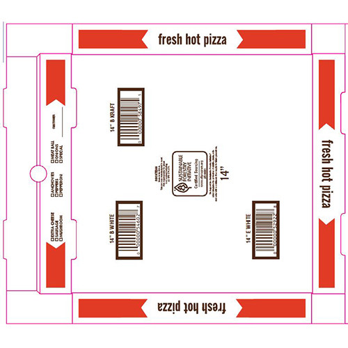 Square Cafe Design B-Flute Corrugated Pizza Box White 18" L x 18" W | 50/Bundle