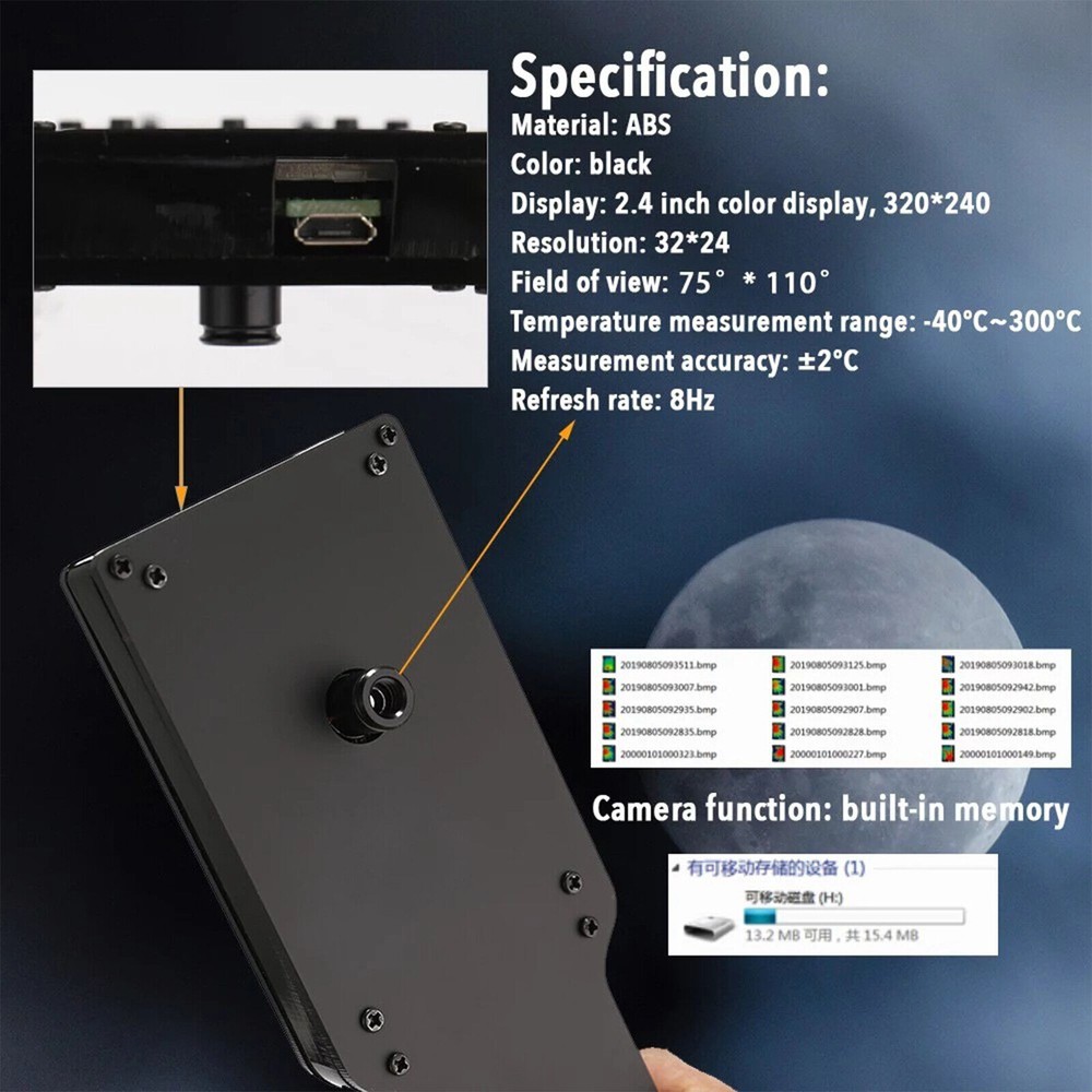 2.4" Digital Infrared Thermal Imager Thermal Imaging Camera Thermometer Sensor 5