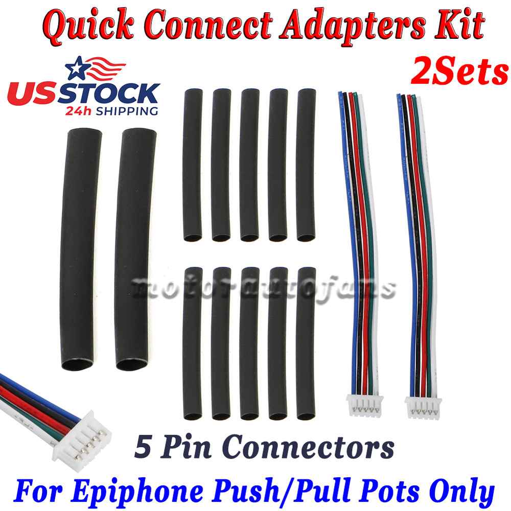 2 × Quick Connect Adapters For Epiphone Push Pull Pot Pickup Connector Pro Plug