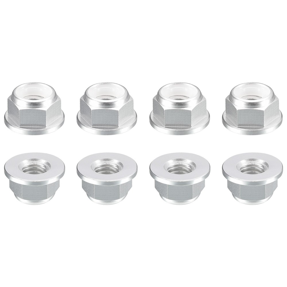 Nylon Insert Hex Lock Nuts, 8pcs - M5x0.8mm Self-Locking Nut(Silver)