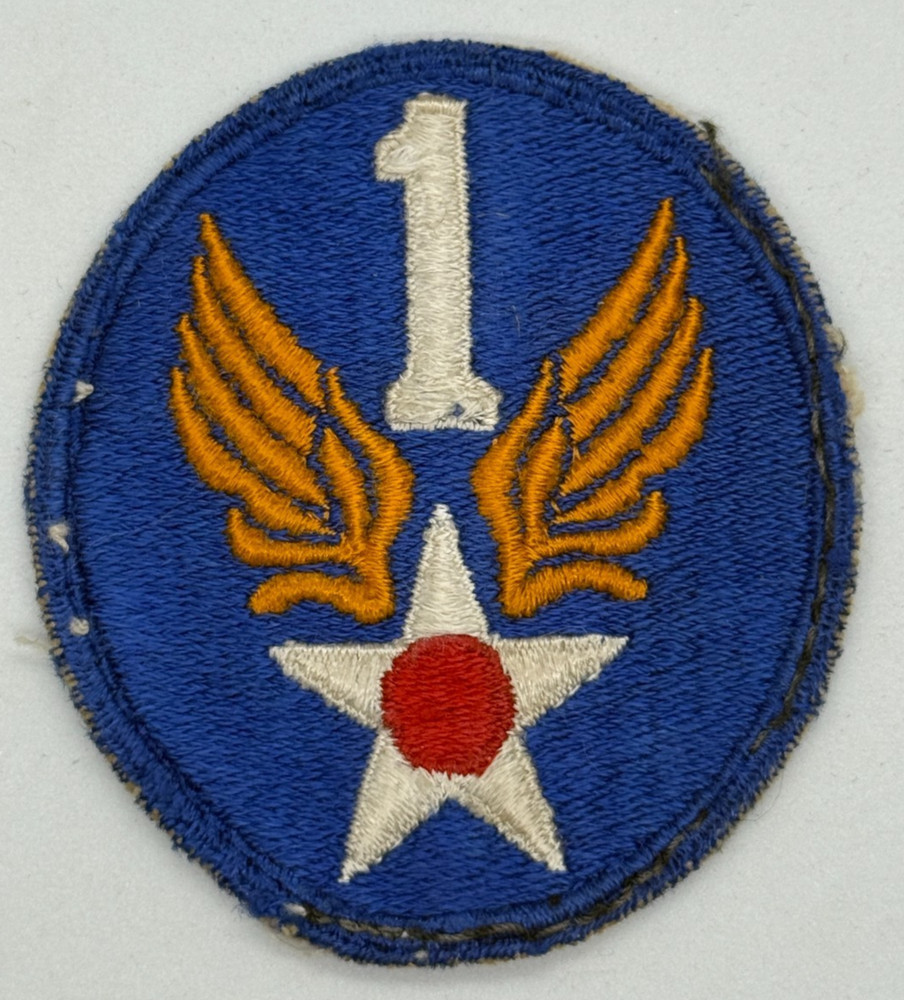 US Army Air Force WW2 Original AAF 1st Air Force Oval Patch white thread backing