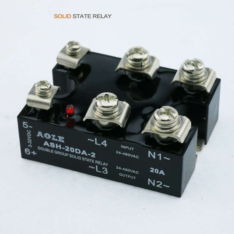 Normally open 20A two-phase solid state relay ASH-20DA-2 D4820 DC-AC