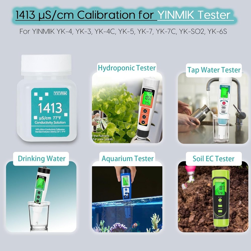 1413 μS/cm Calibration Solution, Conductivity Salt Standard Buffer Solution...