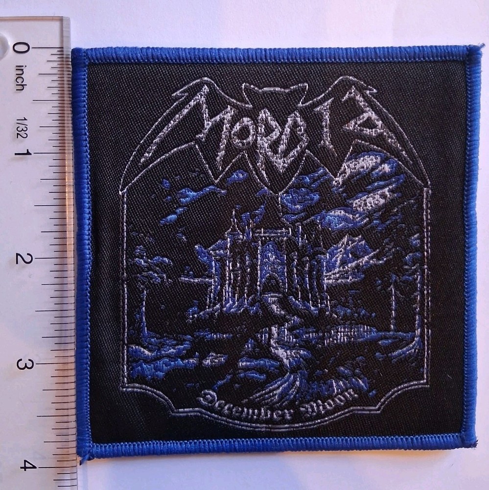 Morbid December Moon Blue Border Woven Patch