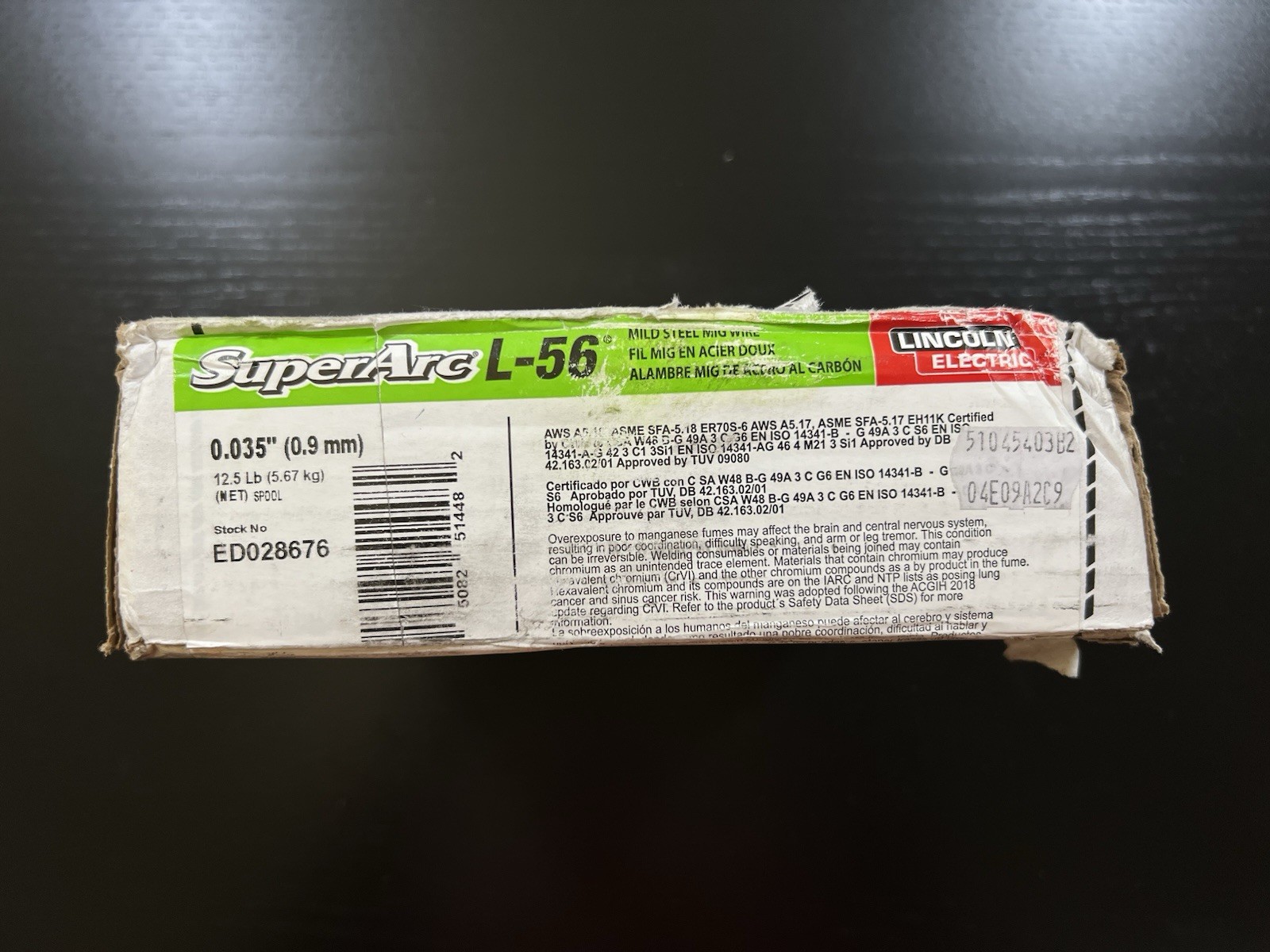 Lincoln Electric .035” SuperArc L-56 ER70S-6 MIG Weldin Wire Mild Steel ED028676