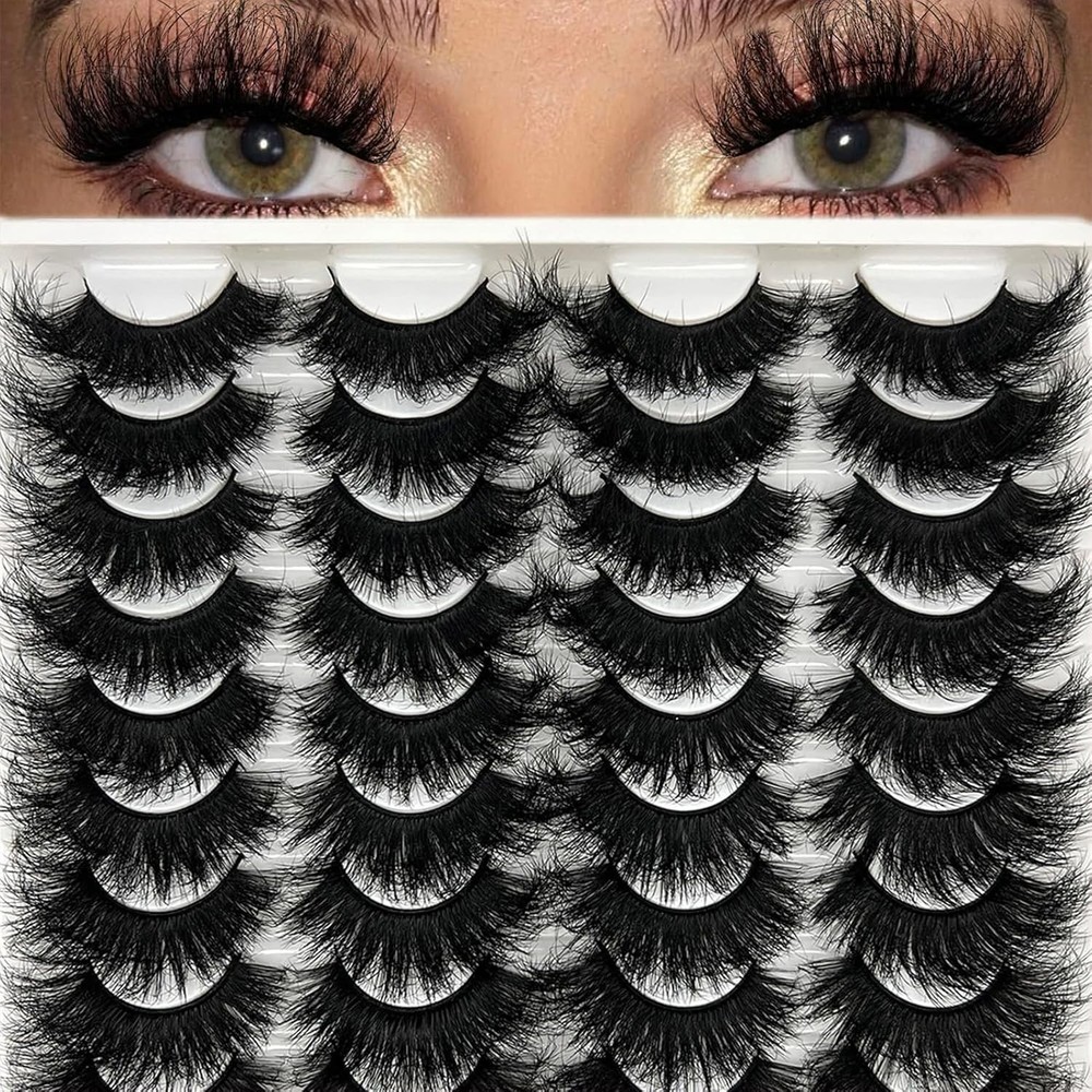 Mink Lashes Fluffy Wispy 20mm 3D Volume Full Dramatic |16-20mm