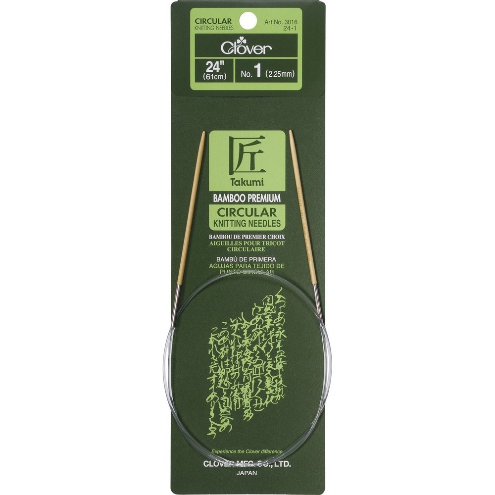Clover Bamboo Circular 24" No. 1,,Knitting Needles