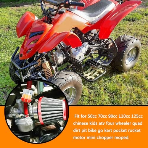 PZ19 Carburetor Carb Air Filter Fuel Line Kit for 50cc 70cc 90cc 110cc RED
