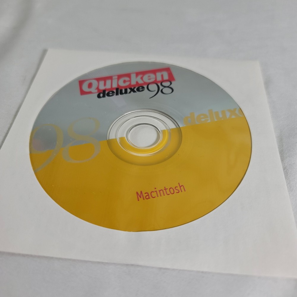 Apple Quicken Deluxe 98 Macintosh Mac Edition Software Installation CD-ROM