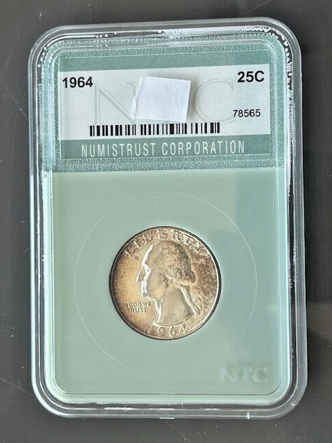 1964 Washington Silver Quarter BU Toned