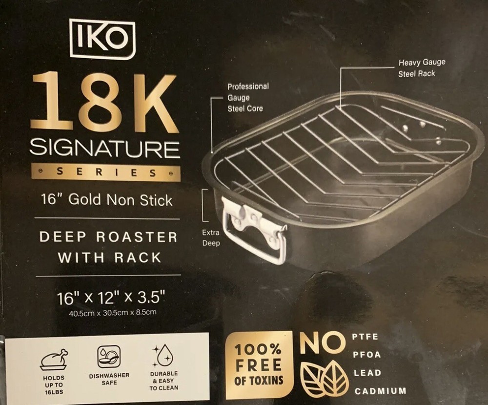 Iko 18k 16.5 Gold Non Stick Deep Roaster