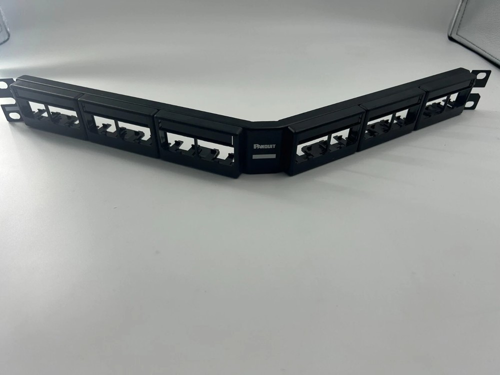 Panduit CPPLA24WBLY Mini-Com 24 Port Angled Modular Patch Panel Port 1 RU Black