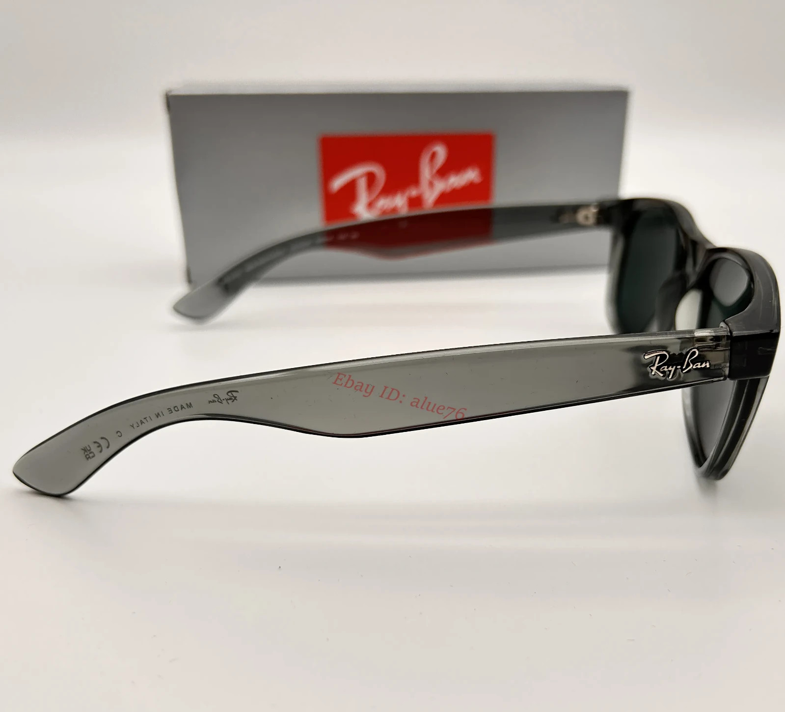 New Wayfarer Ray-Ban RB2132 Sunglasses Dark Blue Lens Grey Frame UV Protect 55mm