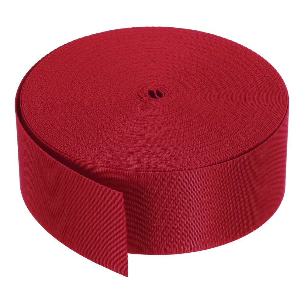 Flat Nylon Webbing Strap 2 Inch 25 Yards Bright Red for Backpack