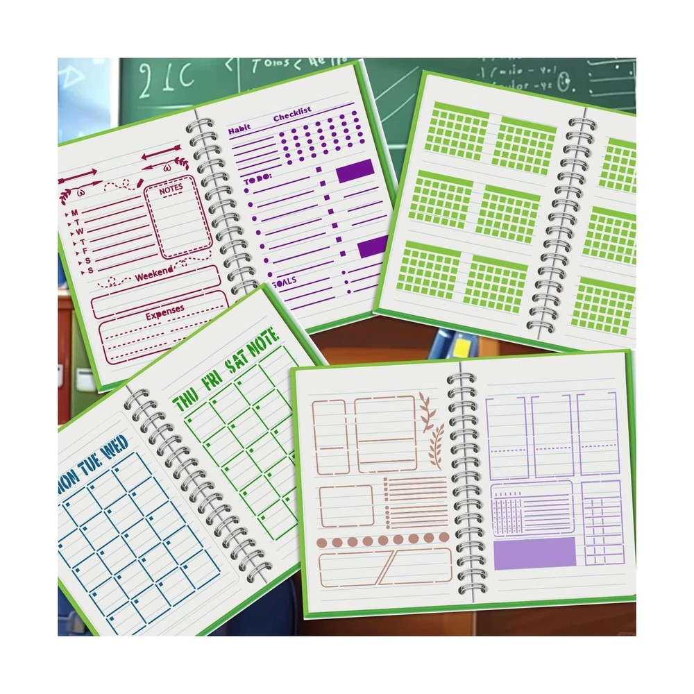 16 PCS Journal Stencils Planner Stencils for Bullet Junk Journal Notebook Dia...