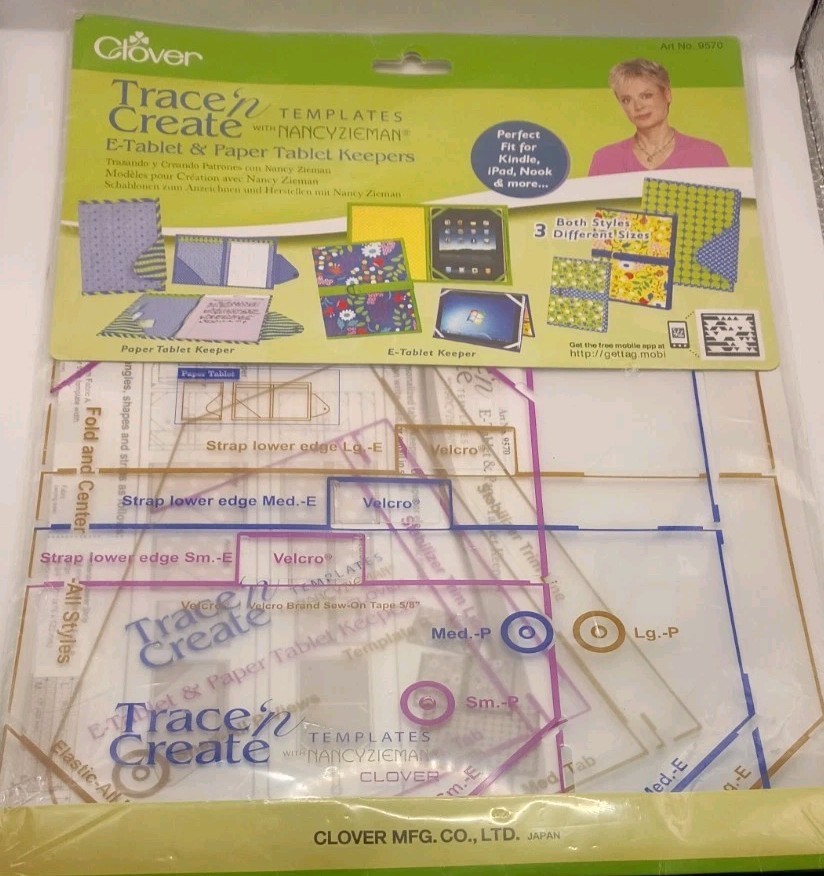 Nancy Zieman Clover Trace n Create Paper E Tablet Keepers Template 9570
