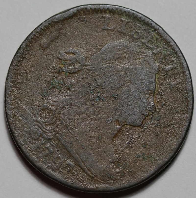 1797 Draped Bust Large Cent - Corrosion - US 1c Copper Coin