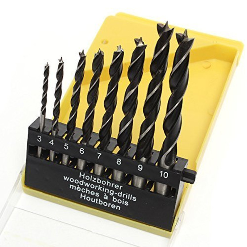 8 Pieces 1/8" - 3/8" Brad Point Drill Bits Set for Wood