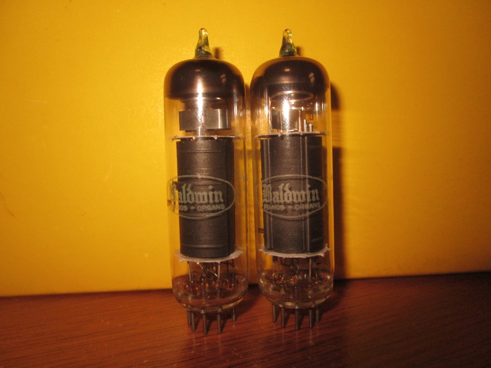 (2) Matched NOS Testing Sylvania Made 6BQ5 Blackplate      Audio Tubes
