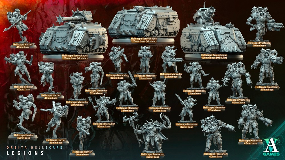 3D Printed Archvillain Games Hellscape Sarcophagus Orbita Hellscape - Legions 28