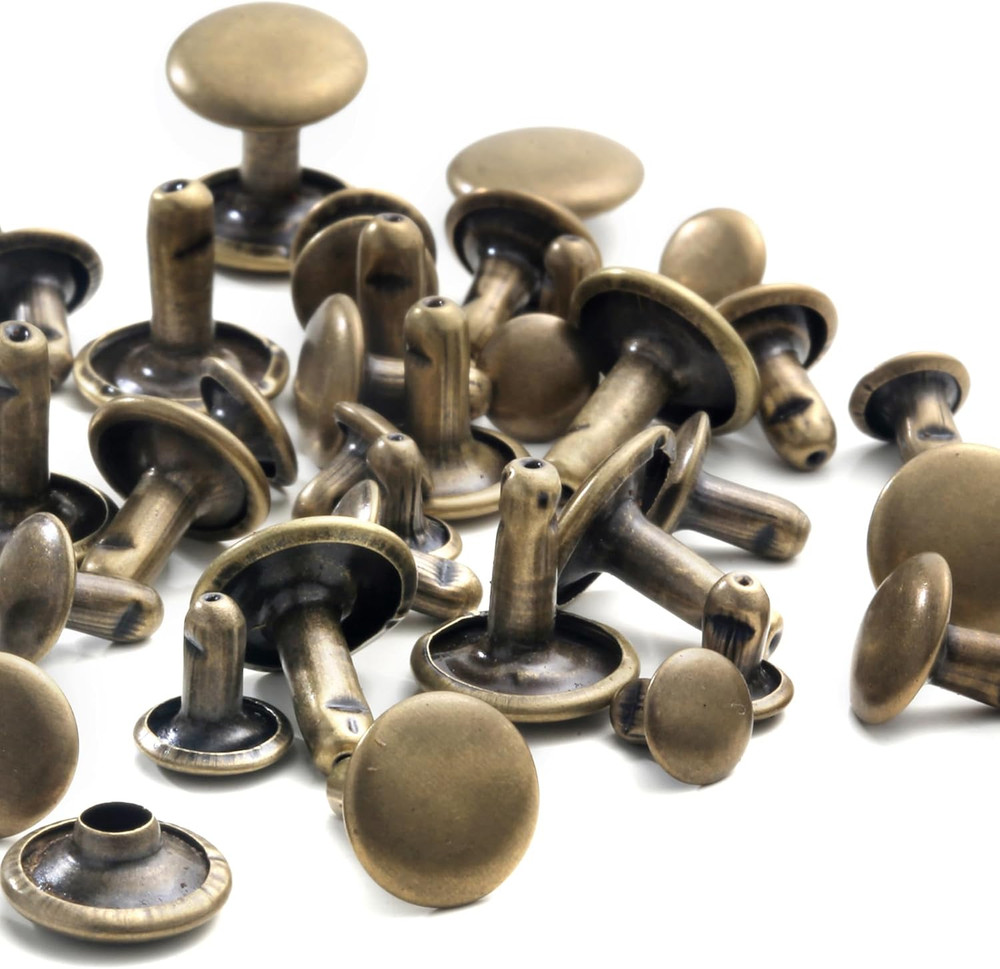 340 Sets Leather Rivets Kit Mixed Sizes Rivets for Leather Double Cap Rivets Stu