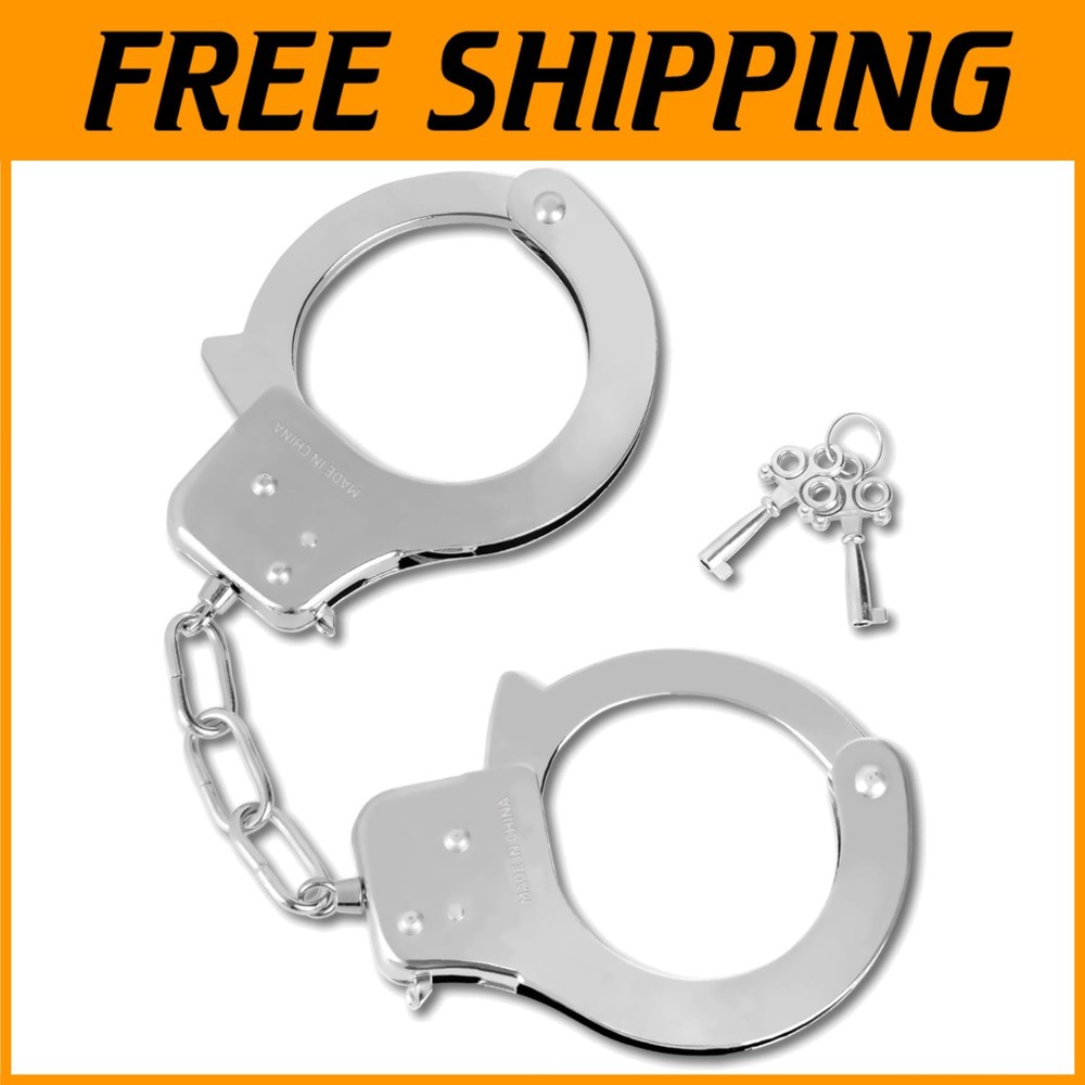 Adjustable Metal Handcuffs for Pretend Play