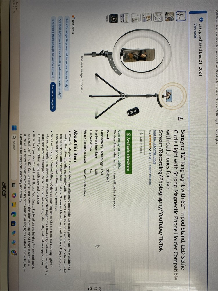 Ring light with Phone Tripod & Tripod
