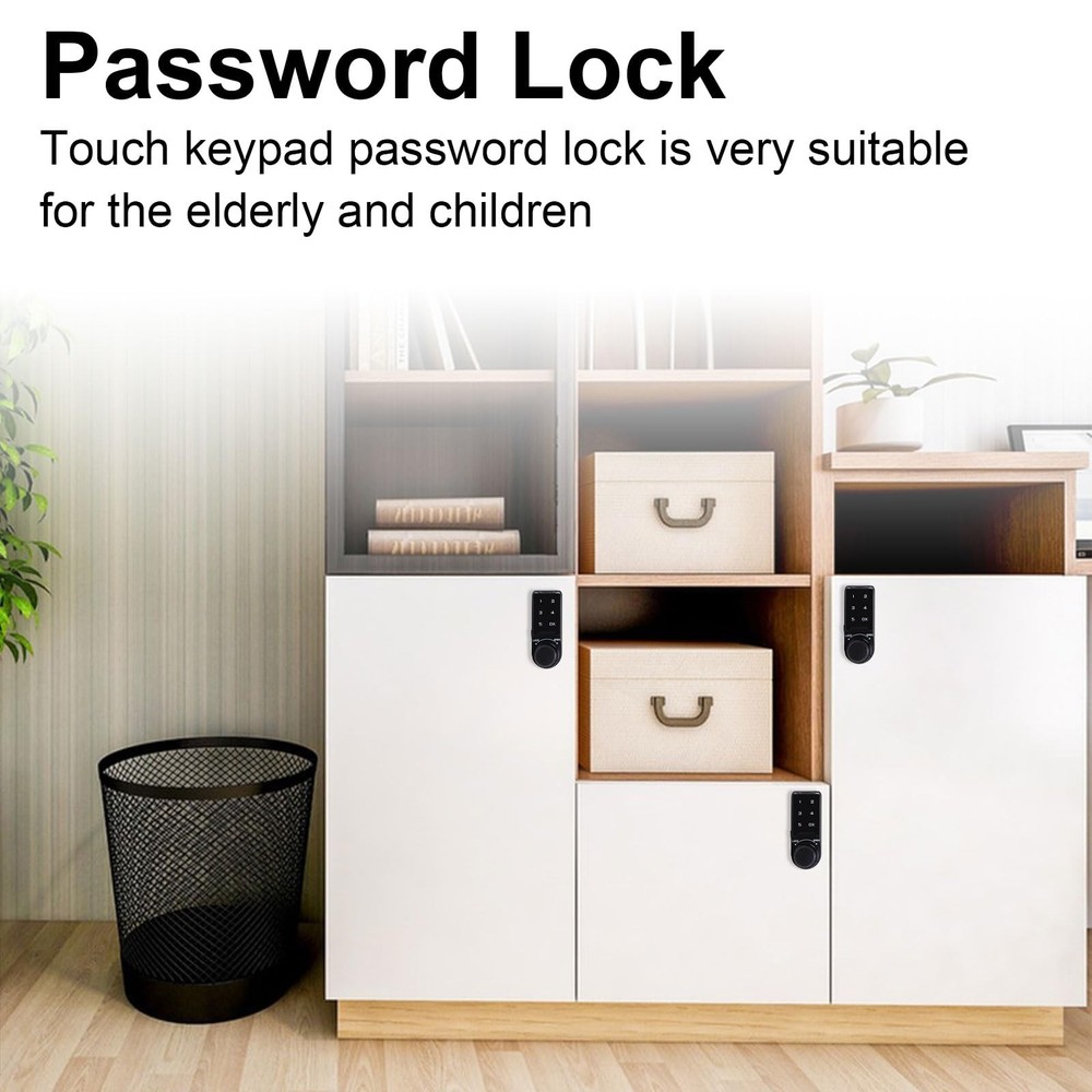 Code Security Lock Touch,Electronic Cabinet Deadbolt Lock,Digital Keypad Pass...
