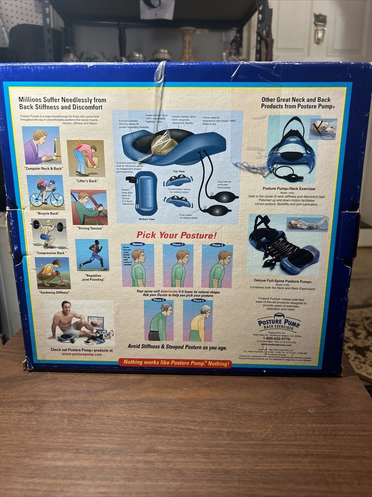 Posture Pump Model 2000 Back Exerciser Pump Elliptical Back Rocker