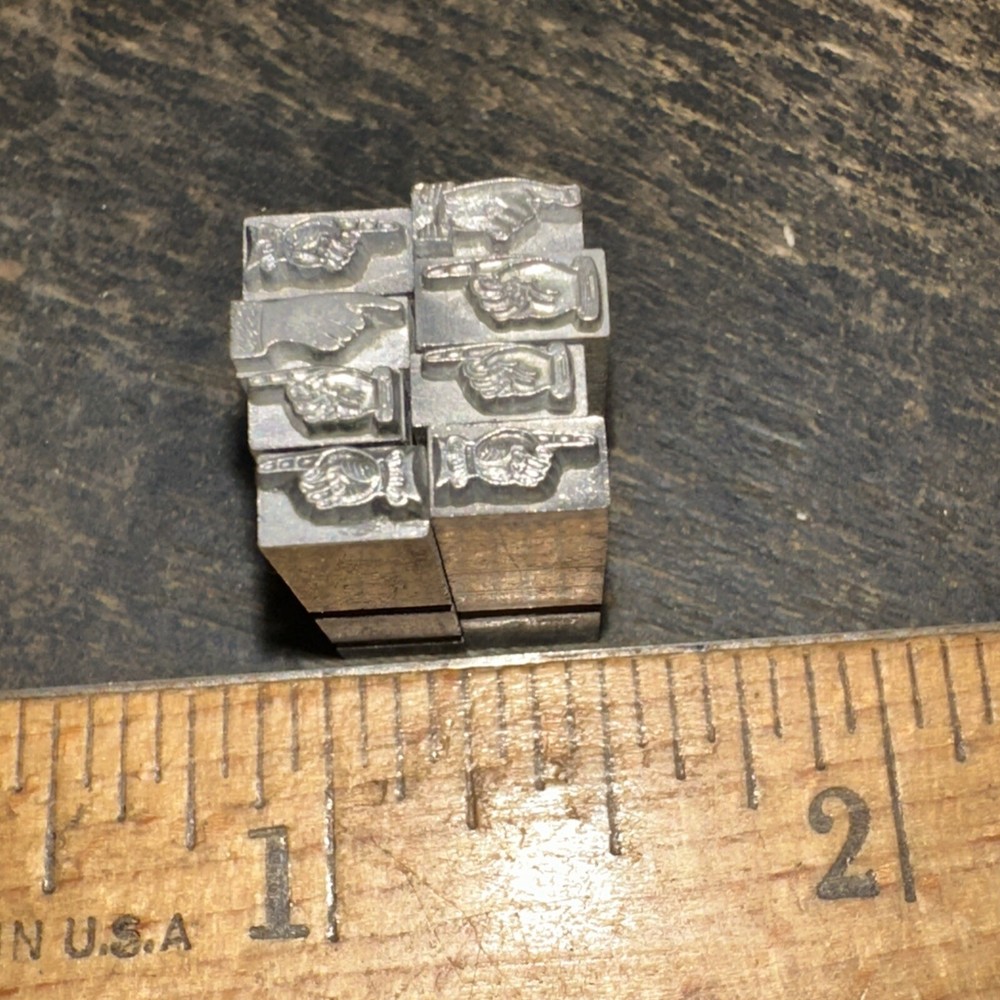 Print Blocks “ 8 Fingers Pointing “ Small Dingbats!