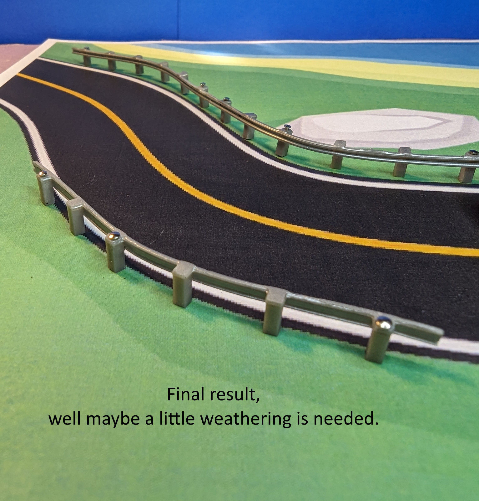 HO Scale Road Guardrail 25 inches, Easy to Install (New Longer design) HO1013