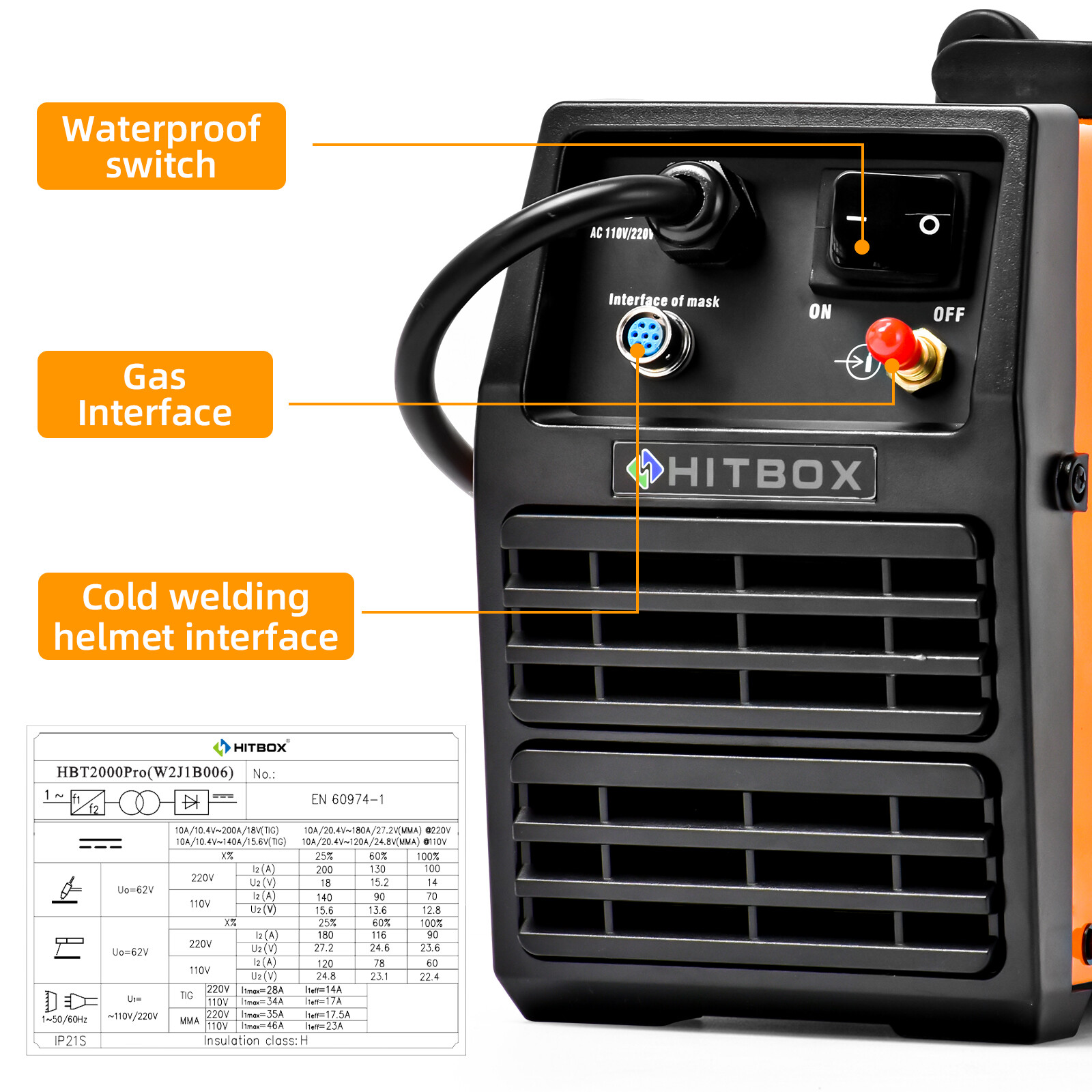 New HF Cold TIG Welding Machine with Pulse TIG Spot TIG ARC Welder 200A HBT2000P