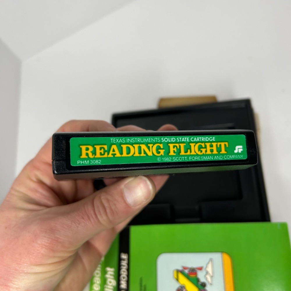 TI99-4a Home Computer Reading Flight Command Module PHM3082 Cartridge Manual Box