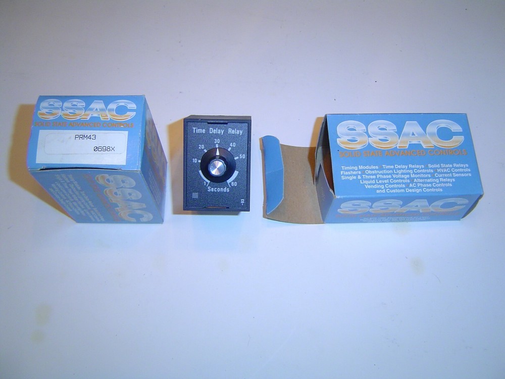 SSAC Time Delay Relay, PRM43, Solid State, Brand New, 2 Available