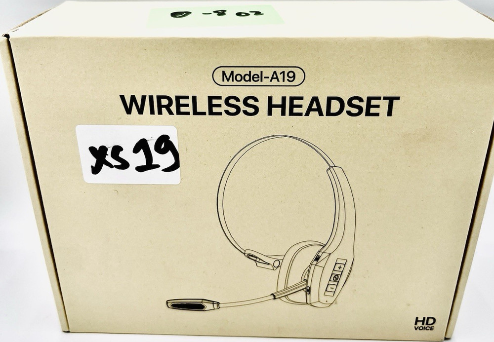 Necode A19 Bluetooth Wireless Headset Boom Mic ENC Noise Cancellation HD Sound