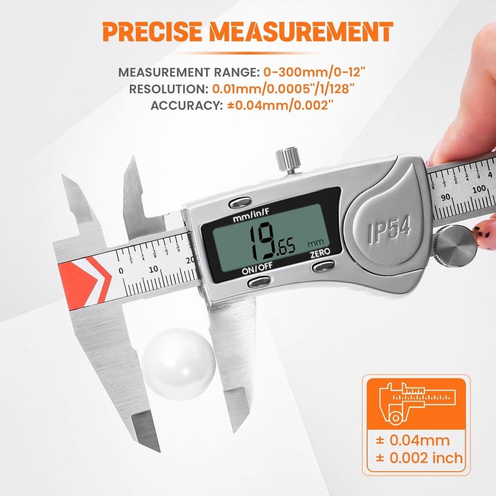 HARDELL Digital Caliper 12 Inch, All Metal Measuring Tool...