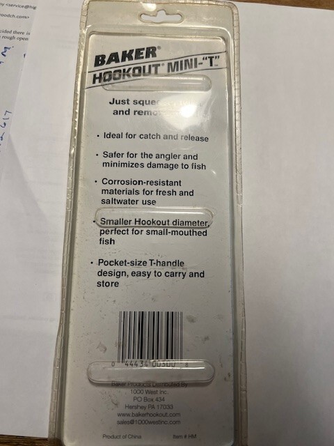 Baker Tools "HooKouT" Hook Remover - T-Handle Mini