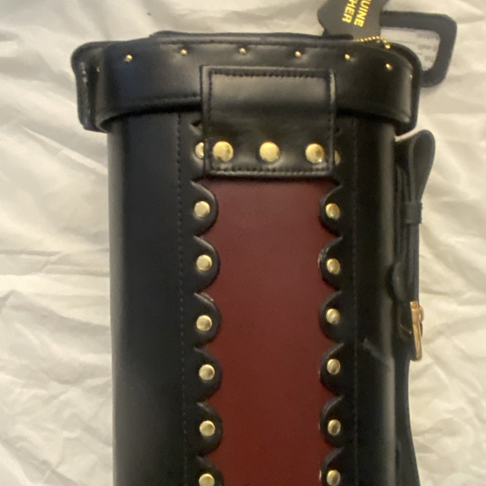 Pool Case 3x7 Inverted Leather Cowboy Case - Brown & Black